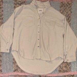 Aerie Cream Button-Up Shirt